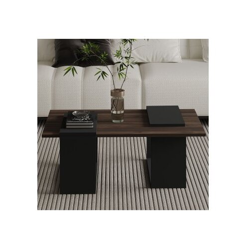 Hanah home Sto za dnevnu sobu Matris Walnut Anthracite Cene