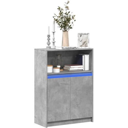  Komoda s LED svjetlima siva boja betona 72x34x100 cm drvena Cijene