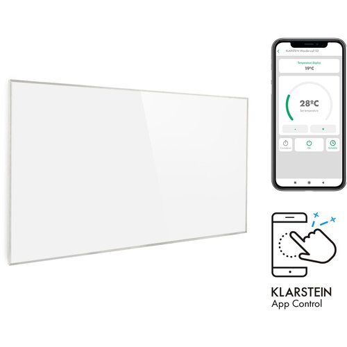 Klarstein Wonderwall 600 Smart, infracrvena grijalica, 60 x 100 cm, 600 W, tjedni timer, IP24, bijela Slike