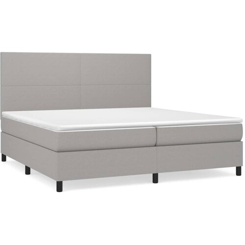 Maison Chic Box spring postelja - Vzmetna postelja z vzmetnico svetlo siva 200x200 cm blago SL13020, (21901392) Cene
