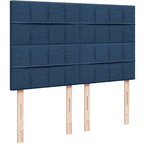 VidaXL Krevet s oprugama i madracem plavi 140x200 cm od tkanine Slike