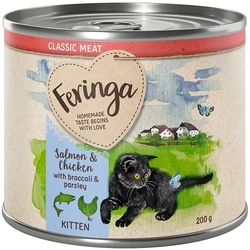 Feringa Classic Meat meni Kitten 6 x 200 g - Losos & piščanec