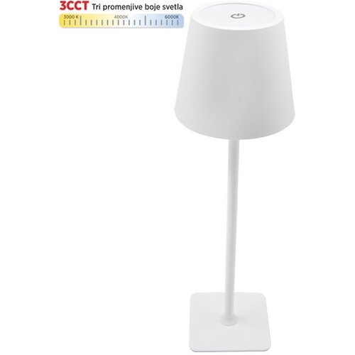 Mitea Lighting Stona lampa bela 2W IP20 LED TOUCH dimmable + 3CCT 3000-6000K DC5V LED M6002-W Slike