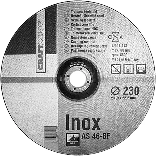 CRAFTOMAT rezni disk AS 46-BF (Plemeniti čelik, Promjer rezne ploče: 230 mm, Debljina plohe: 1,9 mm)