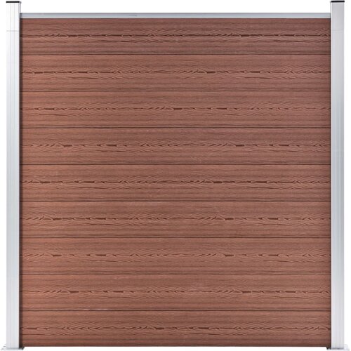  Set WPC ograda 2 kvadratne + 1 kosa 446 x 186 cm smeđi Slike