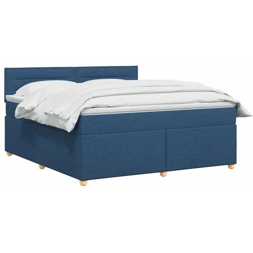  Boxspring krevet s madracem Plava 160 x 200 cm Tkanina - Plava 160 x 200 cm Dizajn linija Slike