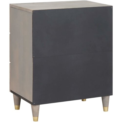  Noćni ormar s ladicama Siva 50 x 33 x 62 cm Čvrsto drvo manga Slike