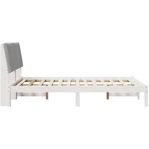  Okvir za krevet s uzglavljem Bijelo 135 x 190 cm tkanina Slike