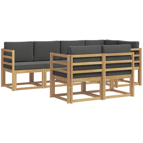 vidaXL Zunanja garnitura za sedenje 7 pcs Bela in antracit Poliester, (5000279470) Cene
