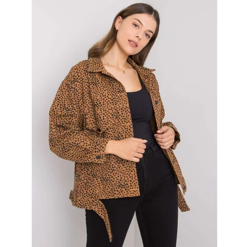 Fashion Hunters Light brown pattern denim jacket