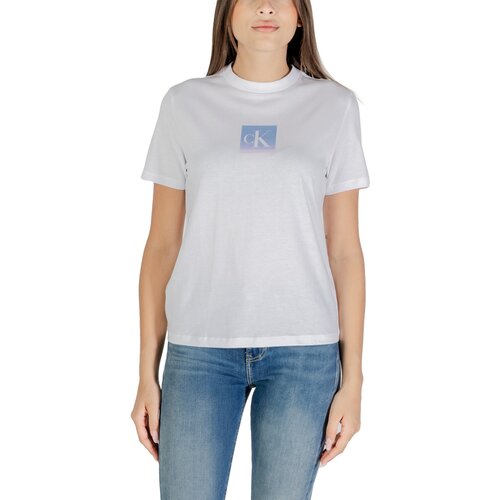 Calvin Klein Jeans Majice s kratkimi rokavi SS CLASSIC FIT TEE LV047C864G Bela Slike