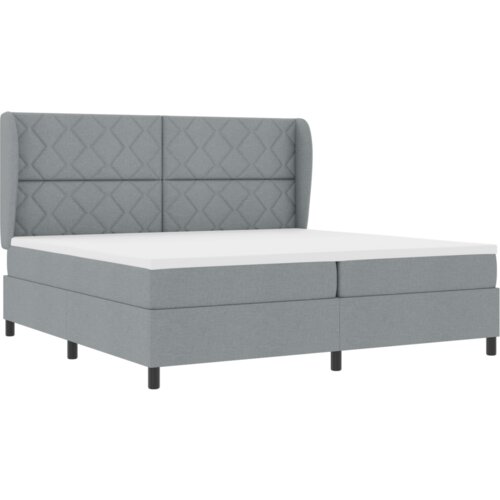 Box Spring Krevet s Madracem - Svjetlosiva 200x200 cm Tkanina Slike