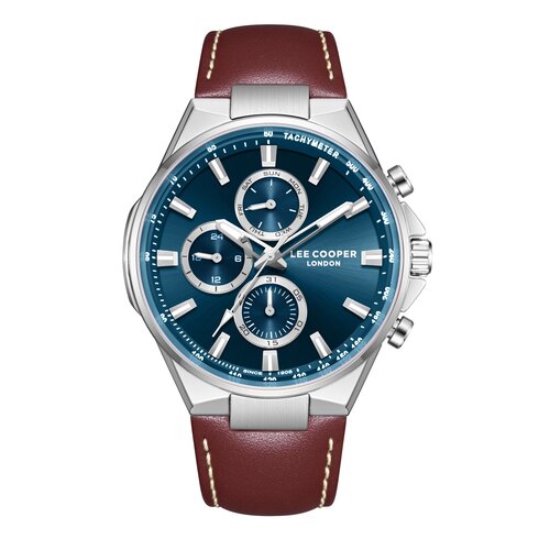 Lee Cooper Muški sat LC08223.392, Teget kućište, Braon boje Cene