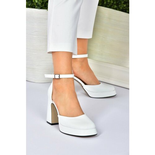 Fox Shoes women's white thick platform heeled shoes Cene
