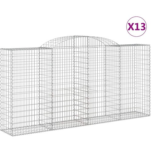  Lučne gabionske ko&amp;scaron;are 13kom 300x50x140/160cm pocinčano željezo Slike