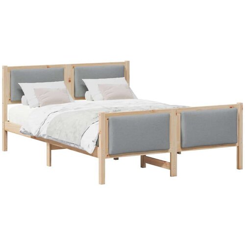  Okvir za krevet Svijetlo siva 140 x 190 cm tkanina Slike