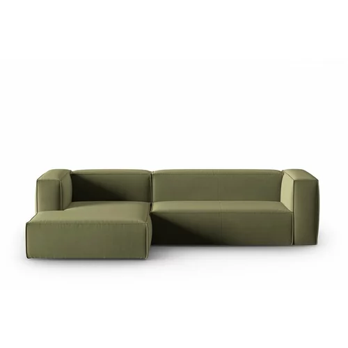Cosmopolitan Design Zelena žametna kotna sedežna garnitura Mackay –