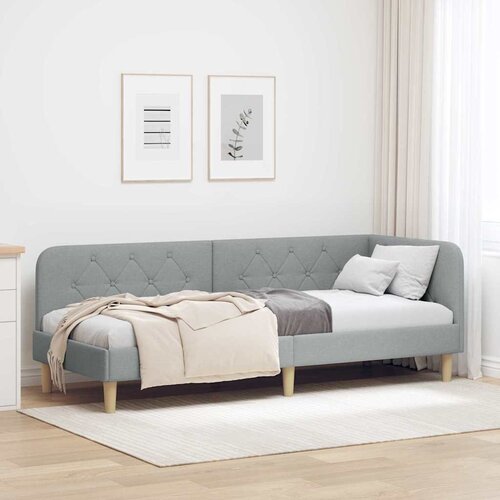  Kutni okvir kreveta Svijetlo siva 80 x 200 cm tkanina Cijene