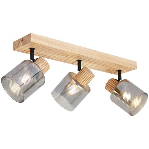 QAZQA Smart spot hout met smoke glas 3-lichts draai- en kantelbaar incl. Wifi G45- Gracy Cene