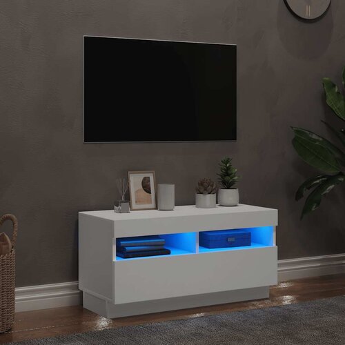 TV ormarić s LED svjetlima bijeli 80 x 35 x 40 cm Cijene