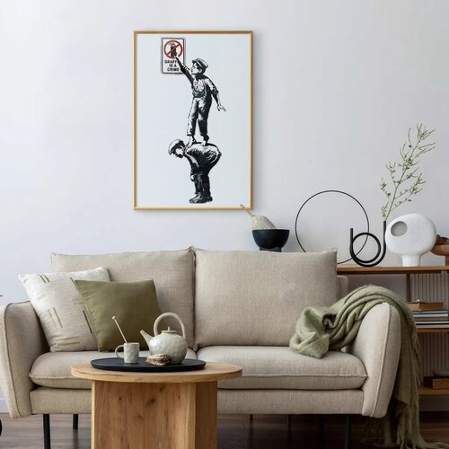  Plakat - Graffiti is a Crime 40x60 Zlatni okvir Slike
