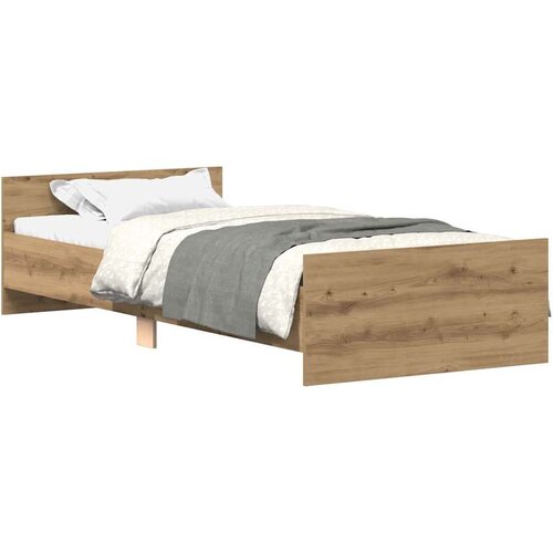 VidaXL Okvir kreveta bez madraca boja hrasta artisan 90x190 cm Slike