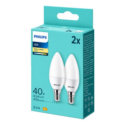 Philips Sijalica LED E14 svijeća P45 4,9W 2700K set 2/1 Slike