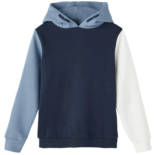 name it Sweater majica 'KALPO' morsko plava / svijetloplava / bijela