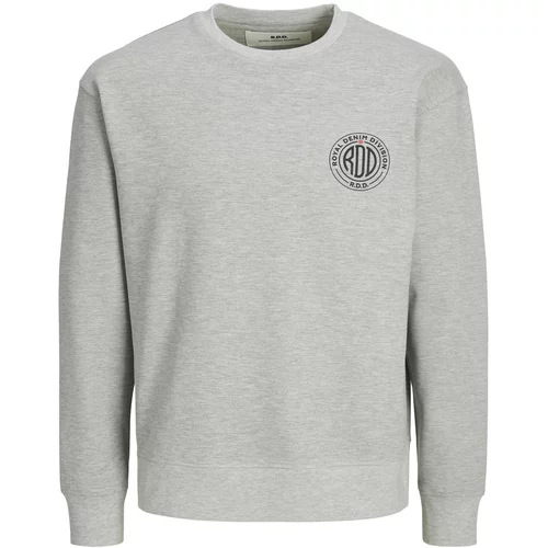 R.D.D. ROYAL DENIM DIVISION Sweater majica 'Dean' siva / siva melange / narančasta / crna