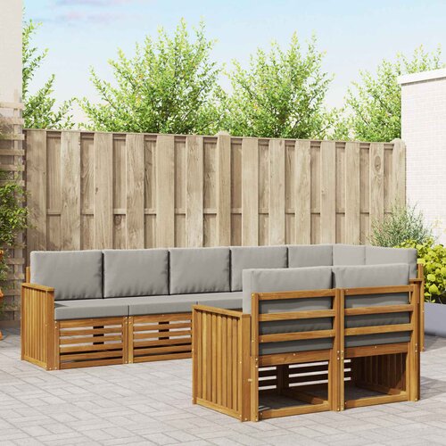  Set vanjskih sofa 8 kom. Prirodna i svijetlo siva Poliester Cene