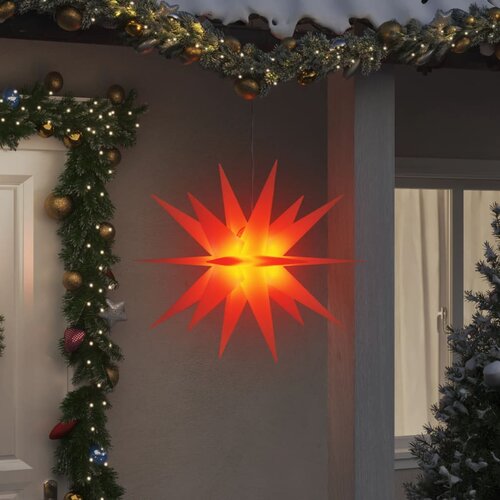 vidaXL Svetilka v obliki zvezde LED zložljiva rdeča 100 cm Cene