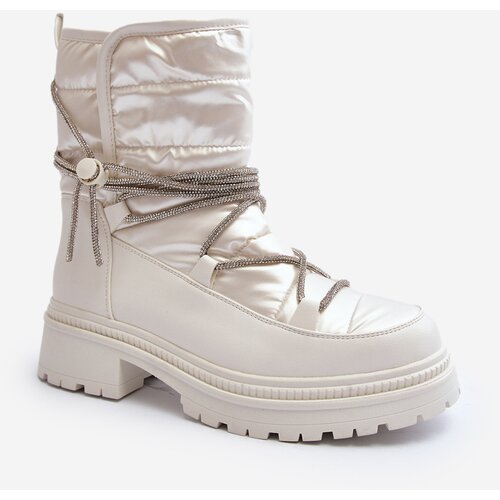 Boto Women's White Snow Boots with Decorative Lacing Rilana Cijene