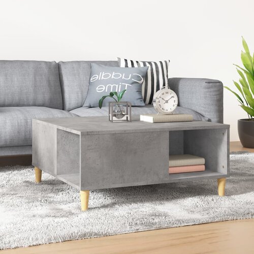 VidaXL Klubska mizica betonsko siva 80x80x36,5 cm inženirski les Slike