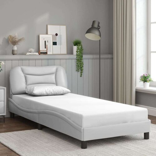  Okvir kreveta s LED svjetlima bijeli 80 x 200 cm umjetna koža Slike