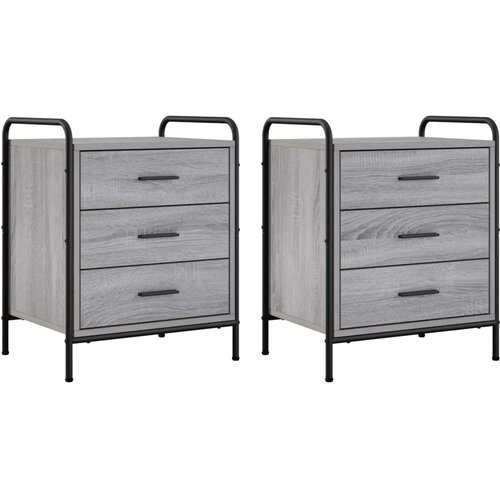 Noćni ormar 2 kom. Siva Sonoma 48 x 36 5 x 60 cm - Siva Sonoma 2 Slike