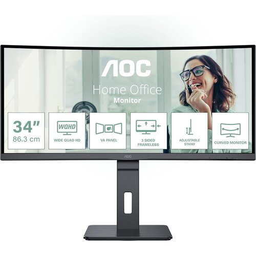 AOC CU34P3CV 34" VA,21:9, zakrivljen 3440x1440 100Hz 1ms MPRT HDMI, DP, USB visina VESA crna Cene