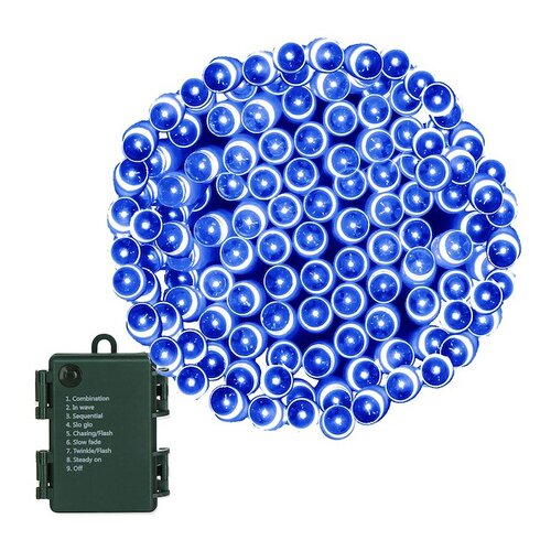 springos 100 LED božičnih lučk na baterije v modri barvi s programatorjem., (21638587) Cene