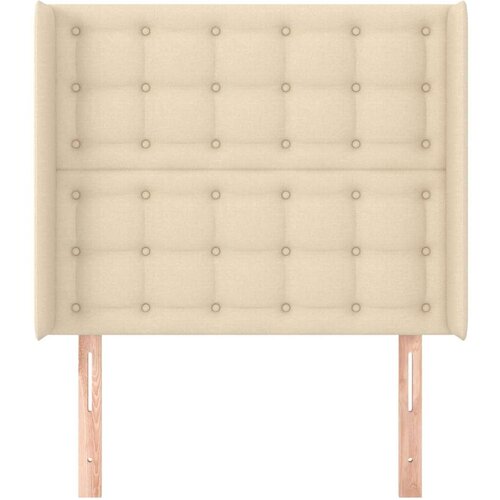  Uzglavlje s u&amp;scaron;ima krem 83x16x118/128 cm od tkanine Slike
