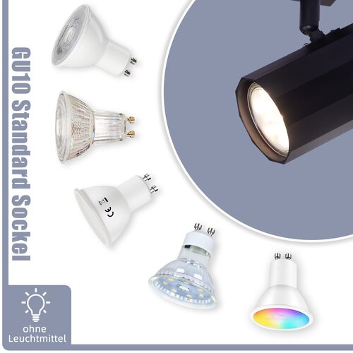 Nettlife Stropna svetilka 1 žarnica vintage črna kovinska stropna svetilka GU10 nastavljiva 40W, (22116734) Cene