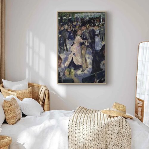  Slika - Pierre-Auguste Renoir &amp;ndash; Le Moulin de la Galette detail of the dancers 60x90 U prirodnom drvenom okviru Slike