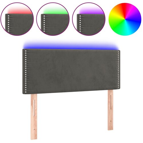 Maison Chic led posteljno vzglavje - vzglavna omarica - nočna omarica temno sivo 80x5x78/88 cm žamet, (21707705) Slike