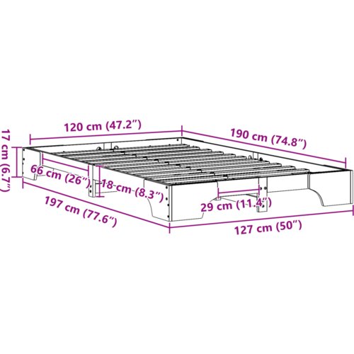  Okvir za krevet Vosak smeđi Drvo 120 x 200 cm Slike