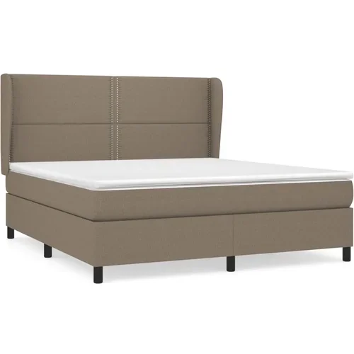 vidaXL Box spring postelja z vzmetnico taupe 160x200 cm blago, (20896460)