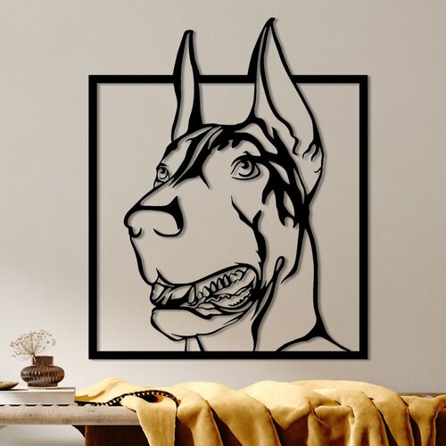 Wallity Zidna dekoracija Doberman, 44 x 54 cm, Crna Cijene