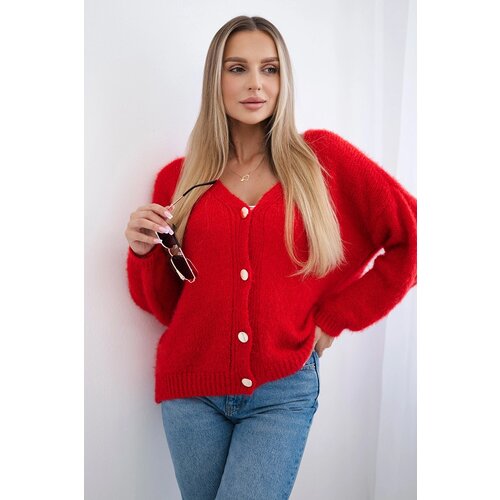 Kesi Włoski Button-down sweater red Cene