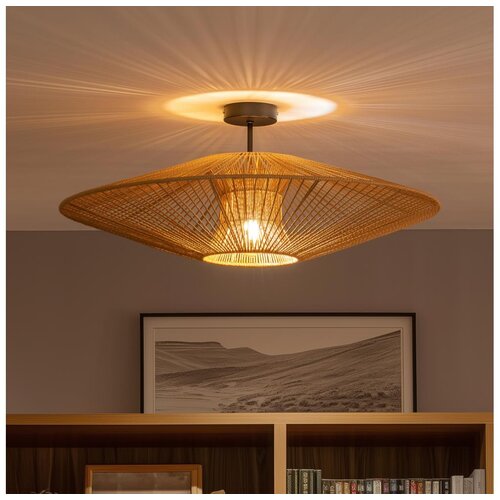 Brilagi LED plafonski luster CERIA BOHO 1xE27/60W/230V prečnik 70 cm crna/braon Slike
