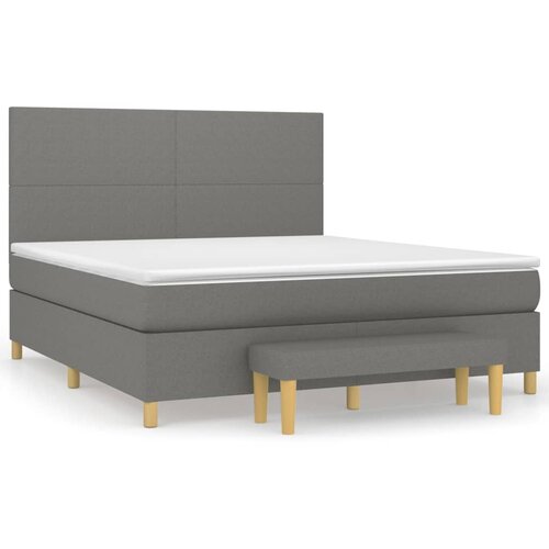 Maison Chic Box spring postelja - Vzmetna postelja z vzmetnico temno siva 180x200 cm blago SL14419, (21906020) Cene