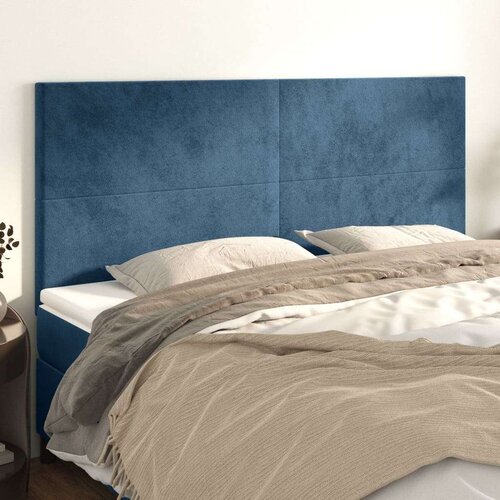  Uzglavlje 4 kom tamnoplavi 100x5x78/88 cm bar&amp;scaron;unasti Slike