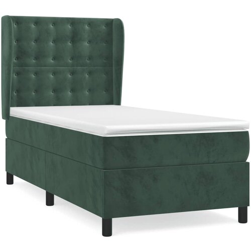 Maison Chic Box spring postelja - Vzmetna postelja z vzmetnico temno zelena 80x200 cm žamet SL7839, (21906714) Slike
