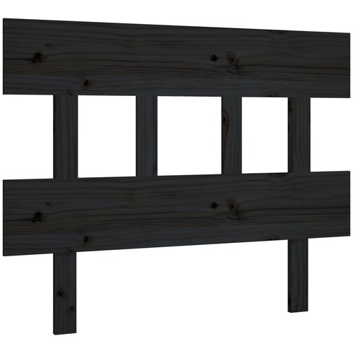  Uzglavlje za krevet crno 93,5 x 3 x 81 cm od masivne borovine Slike